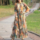 Maxi Dress Floral Printed - Shoply