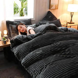 Corduroy Velvet Duvet Bedding Set - Shoply