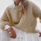 Women's Chunky Knitted Fluffy Pullover Tops - Shoply