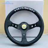 Universal Racing 13inch Vertex Leather Modified Performance Deep Dish Tuning Sport Steering Wheel