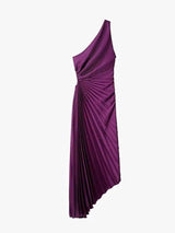 One Shoulder Pleated Maxi Dress - Shoply