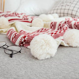 European-Style Striped Knitted Throw Blanket - Shoply