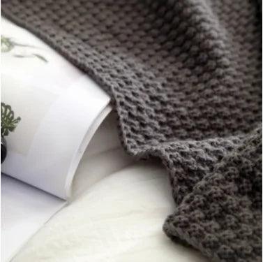 Nordic Fringed Knit Wool Blanket - Shoply