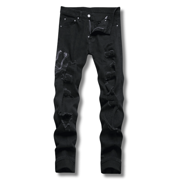 Black Python Jeans - Shoply