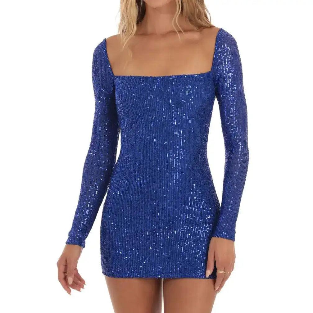 Sequin Long Sleeve Mini Dress - Shoply