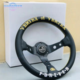 Universal Racing 13inch Vertex Leather Modified Performance Deep Dish Tuning Sport Steering Wheel