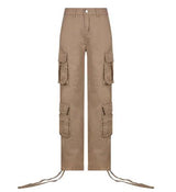 Cargo Solid Baggy Pants - Shoply