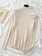 Turtleneck Autumn Winter Warm Pullover Slim Tops Knitted Sweater - Shoply