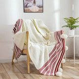 European-Style Striped Knitted Throw Blanket - Shoply