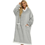 Super Long Flannel Blanket with Sleeves Winter Hoodies - Shoply