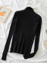 Turtleneck Autumn Winter Warm Pullover Slim Tops Knitted Sweater - Shoply