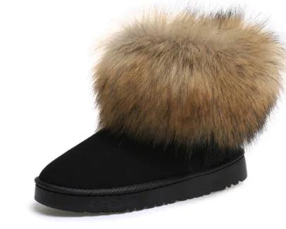 Women's Fox Fur Snow Boots - Shoply