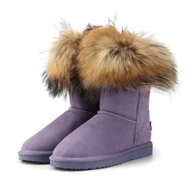 Women's Fox Fur Snow Boots - Shoply