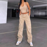 Cargo Solid Baggy Pants - Shoply