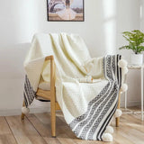 European-Style Striped Knitted Throw Blanket - Shoply