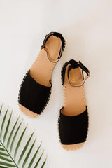 Peep-Toe Espadrille Shoes - Shoply