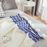 European-Style Striped Knitted Throw Blanket - Shoply