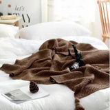 Nordic Fringed Knit Wool Blanket - Shoply