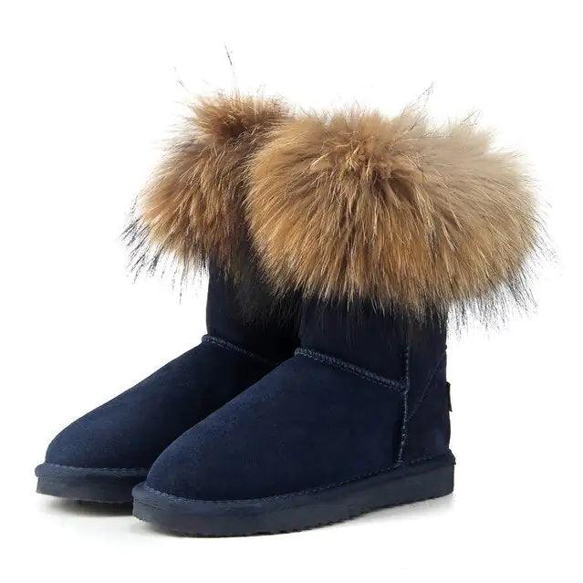 Women's Fox Fur Snow Boots - Shoply