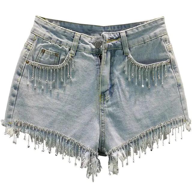 Tassel Personality Denim Shorts - Shoply