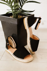 Peep-Toe Espadrille Shoes - Shoply