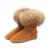 Women's Fox Fur Snow Boots - Shoply