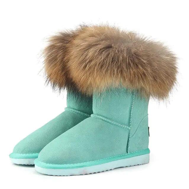 Women's Fox Fur Snow Boots - Shoply