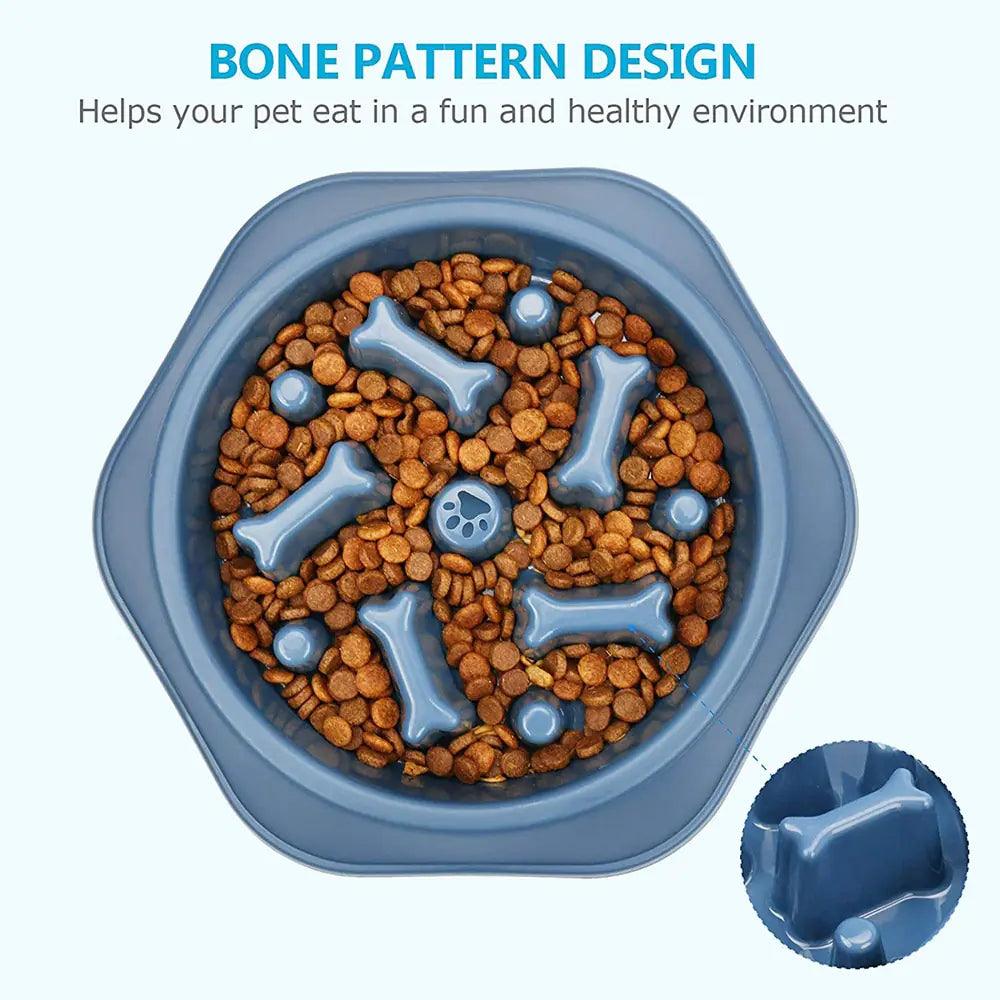 Slow Feeder Bone Design Pet Bowl - Shoply