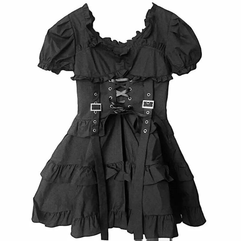 Gothic Women Black Dress - Shoply