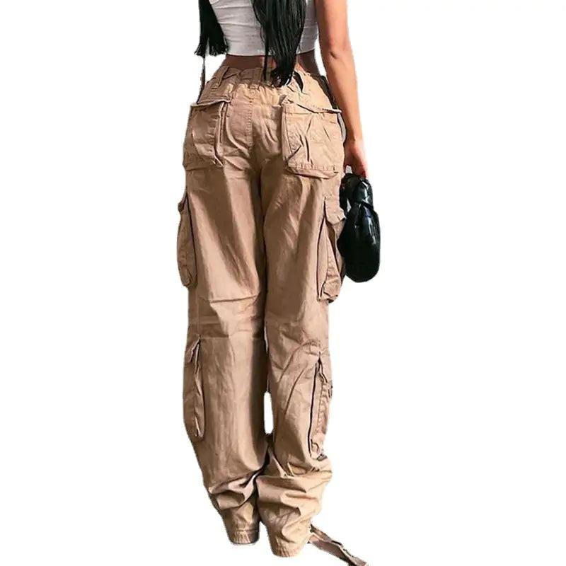 Cargo Solid Baggy Pants - Shoply