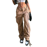 Cargo Solid Baggy Pants - Shoply