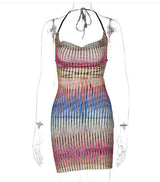 Gradient Mesh Mini Dress - Shoply