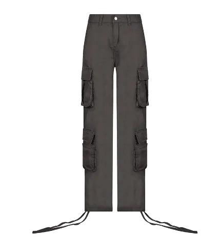 Cargo Solid Baggy Pants - Shoply