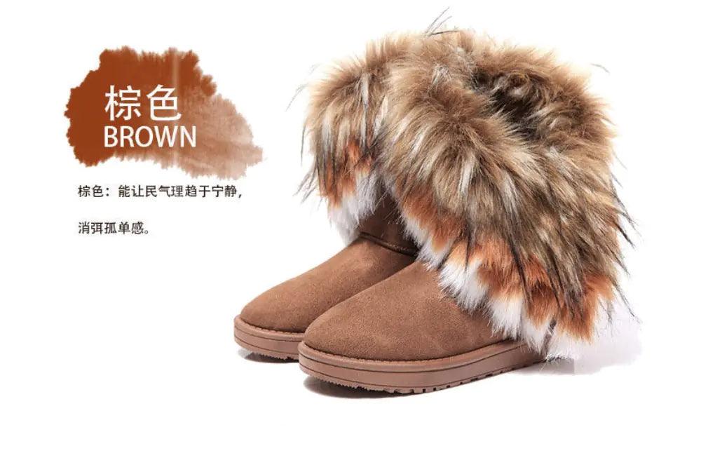 Women's Fox Fur Snow Boots - Shoply