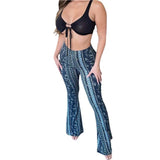 Women's Flare Ethnic Print Pants - Shoply