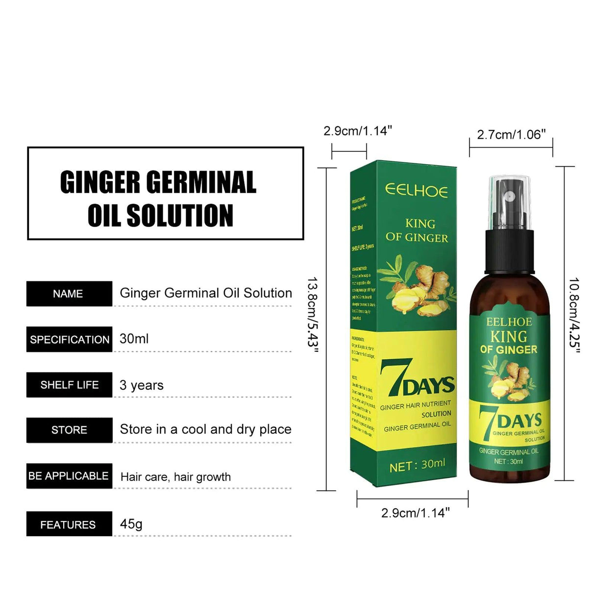 Ginger Hair Growth Serum Sprayer Hair Regrowth - Shoply