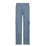 Cargo Solid Baggy Pants - Shoply