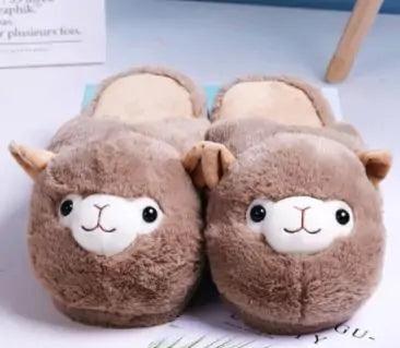 Fluffy Alpaca Slippers - Shoply