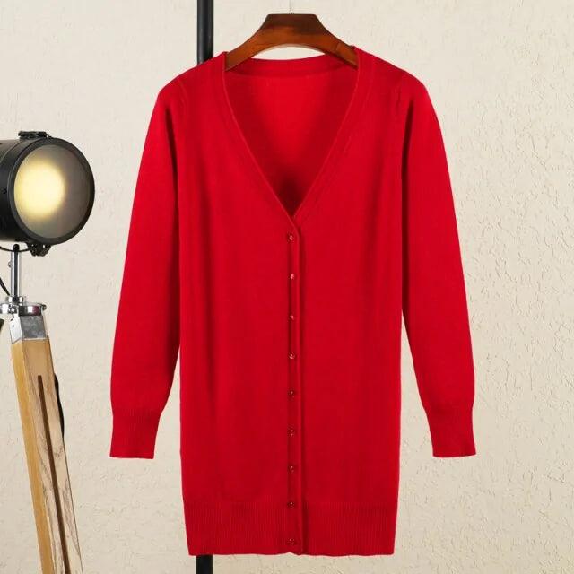 V-neck Woman Cardigan - Shoply