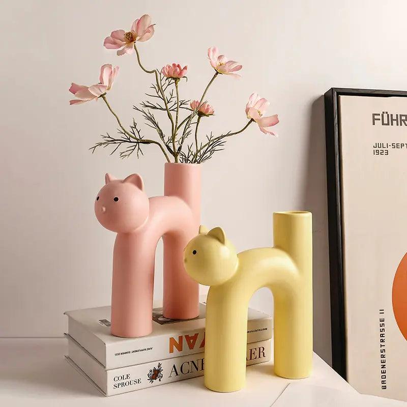 Cat Head Tube Vase - Shoply