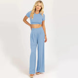 Jiggle Lounge Wide Pants Set - Shoply