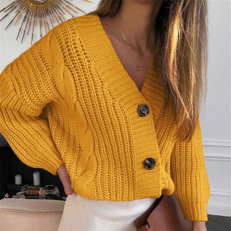 Vintage Knitted V Neck Cardigan - Shoply