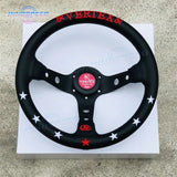 Universal Racing 13inch Vertex Leather Modified Performance Deep Dish Tuning Sport Steering Wheel