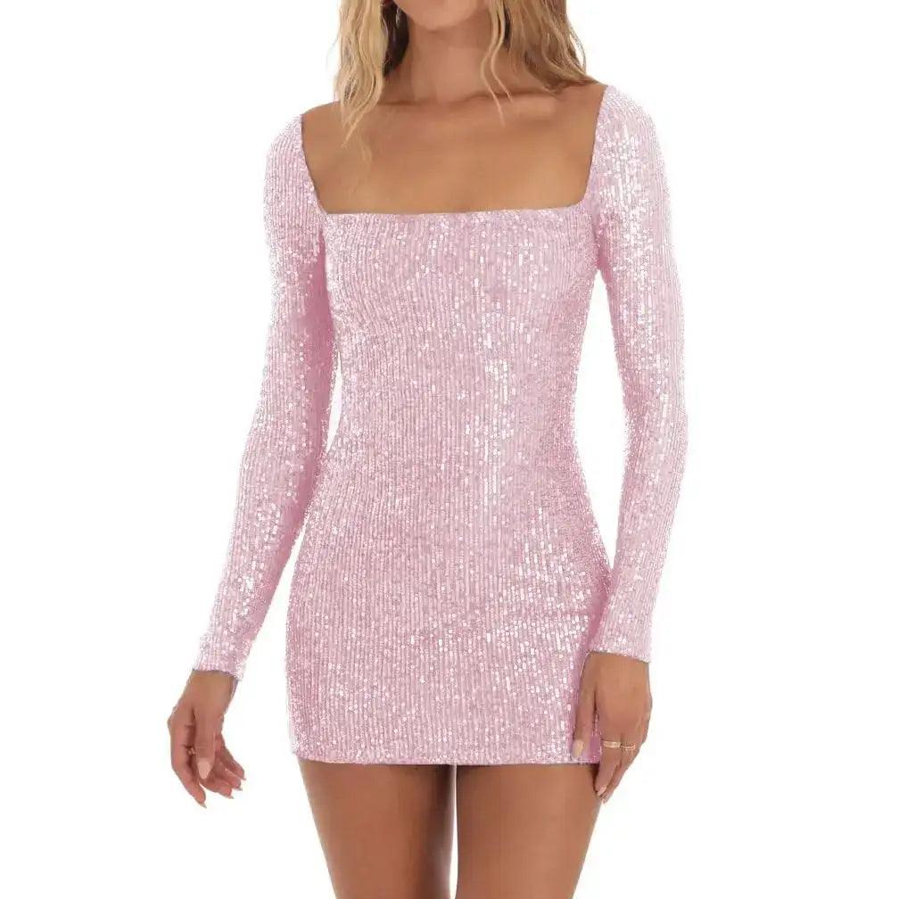 Sequin Long Sleeve Mini Dress - Shoply