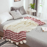 European-Style Striped Knitted Throw Blanket - Shoply