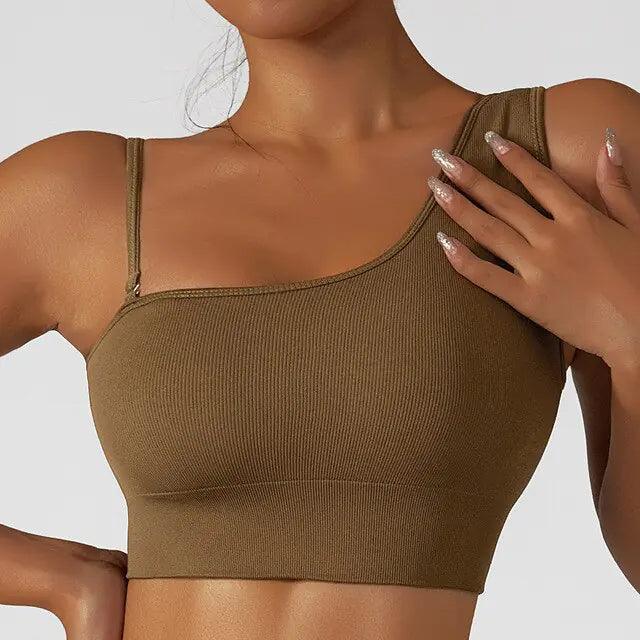 Summer Sexy Oblique Shoulder Yoga Clothes Tops - Shoply