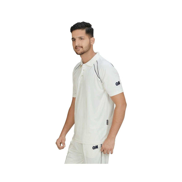 GM Half-Sleeve Cricket Playing Shirt (T-Shirt) - White Color - Mill Sports 