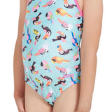 Zoggs Girls Chirpee Yaroomba Floral One Piece Swimsuit - Shoply