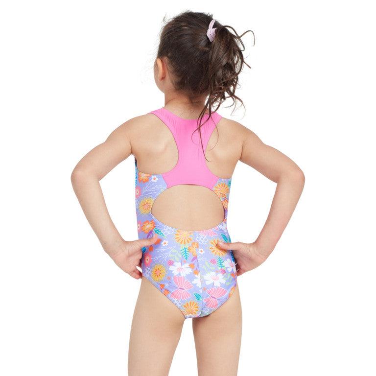 Zoggs Girls Sizzle Print Actionback One Piece Swimsuit - Shoply