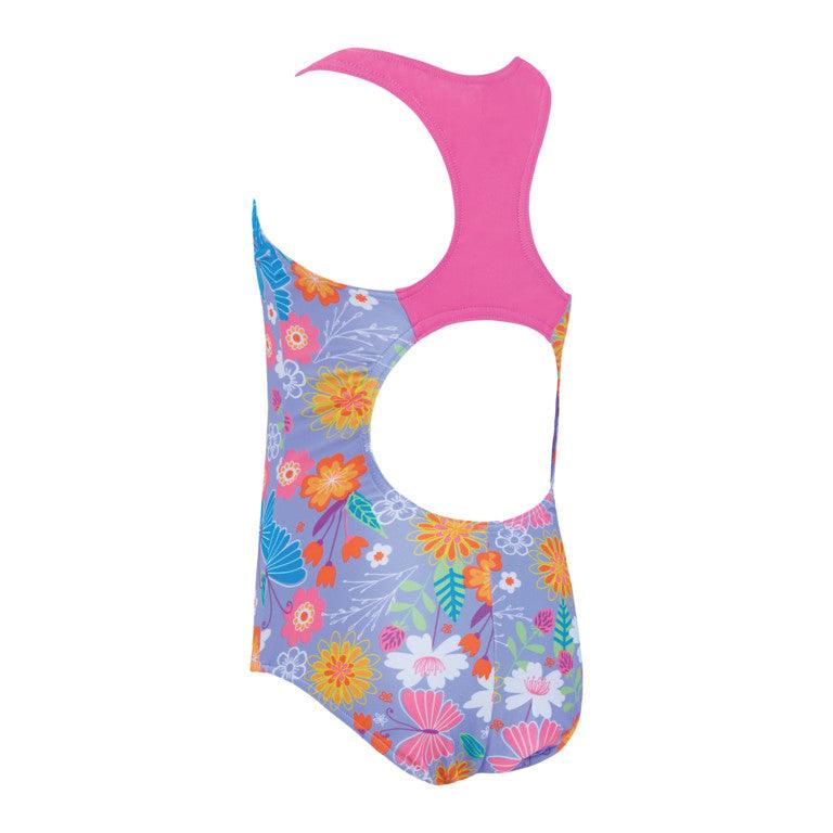 Zoggs Girls Sizzle Print Actionback One Piece Swimsuit - Shoply